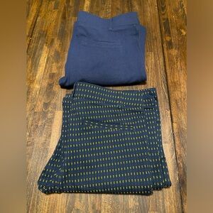 Womens Betabrand Pants Medium Navy Flare Pull On Stretch Yoga Lot of 2 AOP